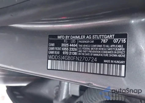 2015 Mercedes-Benz Cla 250 4Matic z USA, uszkodzony, nr VIN WDDSJ4GB0FN270724